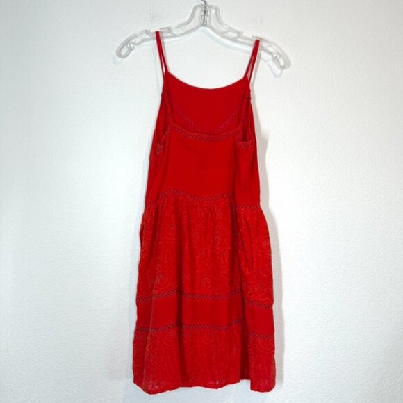 Superdry Red Orange Sun Dress Sundress Embroidered Mini 6 - Picture 5 of 13